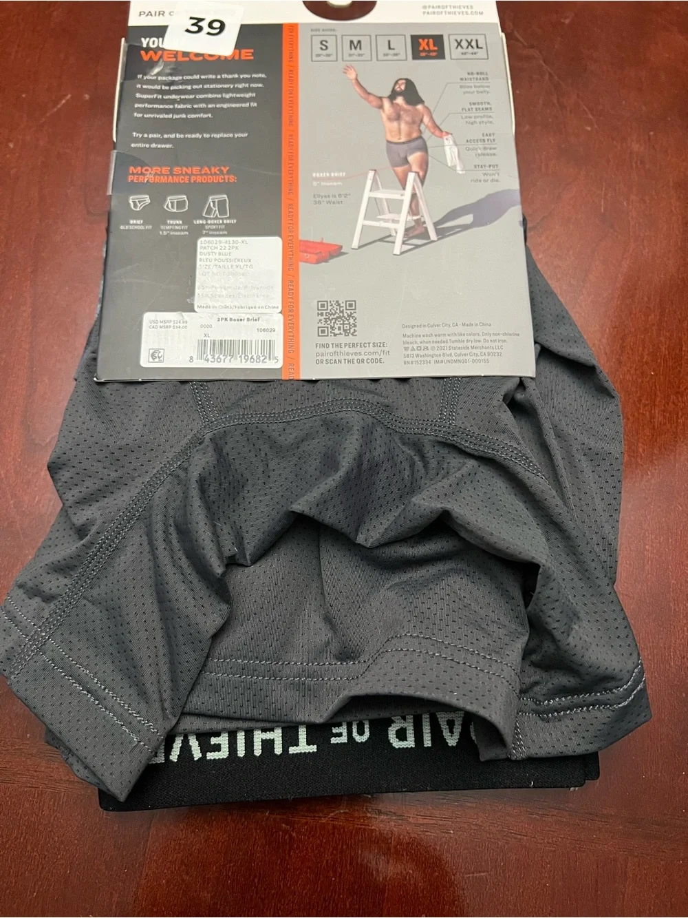 Pair of Thieves SuperFit Mesh Boxer Brief 2-Pack - Gray & Teal - XL